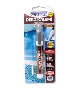 Mey İthalat® Vodaseal Çift Uçlu Su Bazlı Kokusuz Kalıcı Derz Kalemi Gri