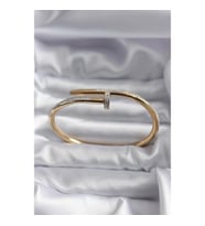 Mey İthalat® 316L Çelik Gold Renk Çivi Model Zirkon Taş Detay Kadın Bileklik