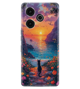Pova 6 Pro (LI9) Kılıf Boutique Baskılı Resimli Manzara Kedi Pcode -096