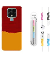 Tecno Camon 16 18P Pova 3 Pova Neo Kılıf Kablo Koruma Spiral Silikon Sarı Kırmızı Boya 1708