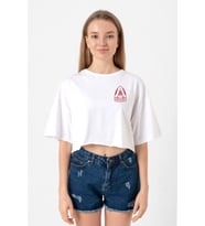 Top Gun Maverick Ghostrider Beyaz Kadın Crop Tshirt