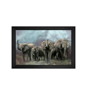 Hayvanlar Temalı Kanvas Tablo 80 x 110 cm Siyah Çerçeve