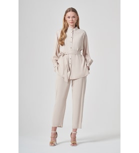 FTZ Women Kadın Taş Detaylı Tensel Takım Beige 31414