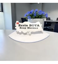 Doğal Beyaz Mermer İsimlik Sade Tasarım'lı