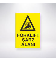 Forklift Şarz Alanı 21x28 Arkası Yapışkanlı Levha