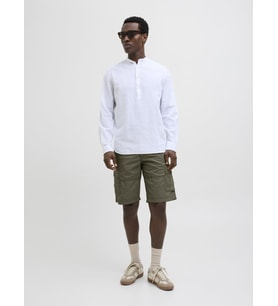 Jack & Jones JPSTCOLE MATEO Erkek Kargo Şort – %100 Pamuk, Rahat Kesim, Çok Cepli (Yeşil)