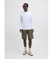Jack & Jones JPSTCOLE MATEO Erkek Kargo Şort – %100 Pamuk, Rahat Kesim, Çok Cepli (Yeşil)