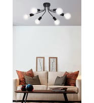 Modern Siyah 6'lı Avize, Salon, Oturma ve Mutfak Dekorasyonu İçin