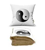 Ying Yang Desenli Opsiyonel Battaniyeli Yastık Dekoratif Kırlent 38x38cm
