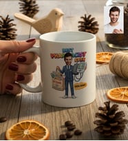 Kişiye Özel Karikatürlü Erkek Eczacı Kupa Bardak Tıp Bayramı Hediyesi