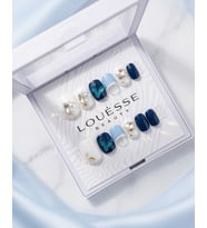 Louésse Blue Butterfly Chic Takma Tırnak 12’li Lacivert Beyaz Taşlı Kelebek Nail