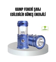 Mey İthalat® Güneş Enerjili Kamp Lambası Şarjlı Taşınabilir Kompakt Açık Hava Işığı