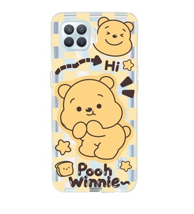 Oppo Reno 4 Lite Uyumlu Winnie The Pooh Desenli Şeffaf Telefon Kılıfı