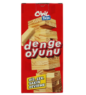 Civil Toys Kutulu Ahşap Denge Oyunu 54 Parça 