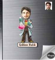 Kişiye Özel Kimyacı Erkek Ahşap Magnet -1