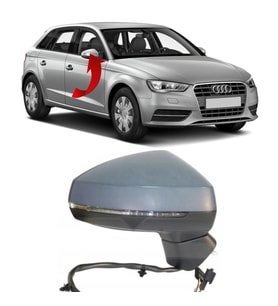 Audi A3 HB Sağ Ayna Komple Katlanır 2012-2019 8V1857410G