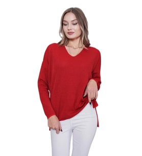 Kadın V Yaka Yaka Simli Kazak 12815 BGL-ST04225