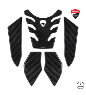 Grippatch - Ducati Multistrada 950-1200 2023 ile Uyumlu Kaydırmaz 6D Karbon 6 Parça Tank Pad Seti GC37