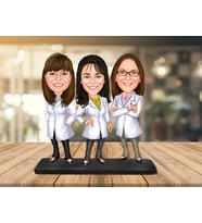 Kişiye Özel Karikatür Biblo DOKTORLAR ÜÇ KADIN
