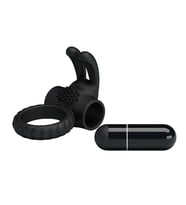 LilituShop Pretty Love Klitoral Uyarıcılı Titreşimli Tavşan Penis Halkası