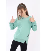 Toontoy Kız Çocuk Baskılı Sweatshirt (Yeşil)