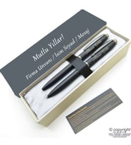Scrikss İsme Özel Kalem Seti - Mat Siyah Krom Tükenmez + Versatil Set (Karışık)