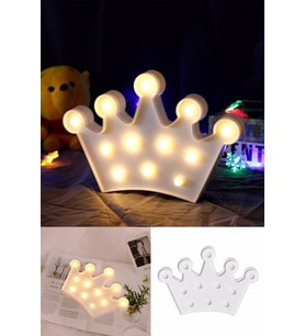 River World 3D Dekoratif Pilli Kraliçe Tacı Model Led Masa ve Gece Lambası