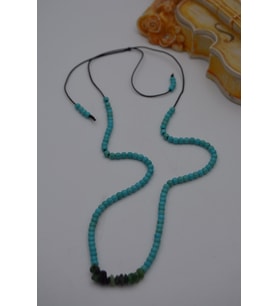 STONEAGE JEWELLERY Zümrüt ve Turkuaz Taşlı Metalsiz Kolye (Altın / Dore)