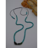 STONEAGE JEWELLERY Zümrüt ve Turkuaz Taşlı Metalsiz Kolye (Altın / Dore)