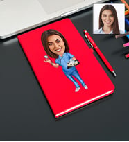 Kişiye Özel Hemşire Tasarımlı Karikatür Defter Ve Kalem Seti 90