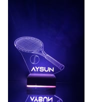 Kişiye Özel 3D Tenis ve Tenis Topu Hediyelik Dekoratif Led Lamba