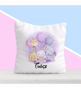 BK Gift Kişiye Özel İsimli Çocuk Beyaz Yastık-6