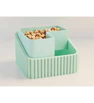 3D Baskı Fıstık Kasesi - Çift Hazneli Kabuk Ayırıcı Sunum Kasesi - Mint Mint