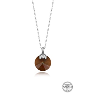 Swarovski Crystal Kadın Brown Zirconia Gümüş Kolye