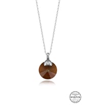 Swarovski Crystal Kadın Brown Zirconia Gümüş Kolye