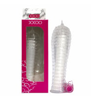 XXOO Titreşimli Tırtıklı Şeffaf Penis Kılıfı Pembe