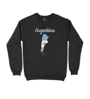 Arjantin Haritalı ve Bayraklı Siyah Sweatshirt