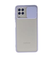 Samsung Galaxy A22 Kılıf Palm Buzlu Kamera Sürgülü Silikon - Lila