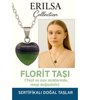 Sertifikalı Kalp Model Yeşil ve Mor Florit Kolye – Zihinsel Berraklık ve Enerji Dengeleyici Taş (Çok Renkli)
