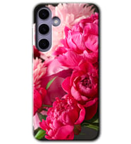 Galaxy S24 Kılıf HD Desen Baskılı Kılıf - Kırmızı Beyaz Gül
