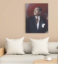 Kişiye Özel Atatürk  Tasarımlı Yeni İş  Hediyesi  Kanvas Tablo 30x50 cm