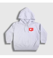 Presmono Unisex Çocuk Beyaz Like Beğenme Kalp Instagram Kapüşonlu Sweatshirt 433697tt (Beyaz)