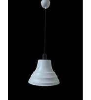 Dylight Retro Metal Siyah Duylu Beyaz içi Beyaz Tekli Sarkıt Avize Çap.27 cm