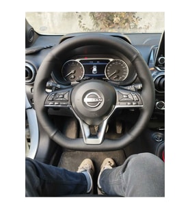 DİKİŞLİ DİREKSİYON KILIFI DAMARLI NOKTALI DERİ SİYAH DİKİŞLİ NISSAN JUKE İÇİN HIZLI KARGO