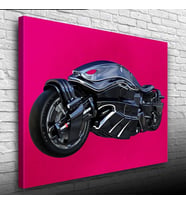 Siyah Spor Futuristik Motosiklet Kanvas Tablo 50 x 70