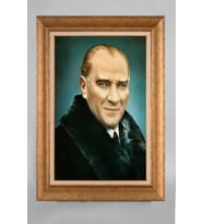 Çerçeveli Paspartulu Atatürk Tablo a536 (Gold)