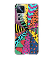 PrintiFy Xiaomi Mi 12T Pro ile Uyumlu 1mm Slim Fit Retro Colors 4 Baskılı Şeffaf  Kılıf