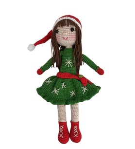 Kar Taneli Kış Rüyası Bebek Amigurumi Organik Oyuncak