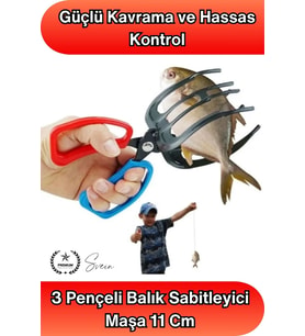 #BalıkTutucu 3 Pençeli Balık Sabitleyici Maşa 11 Cm Tetikli Kanca Sökücü Gripper Kaymaz Saplı Paslan