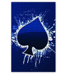 Cakapuzzle Maça As Siyah ve Beyaz Boya Puzzle Yapboz MDF (Ahşap) (120 Parça)